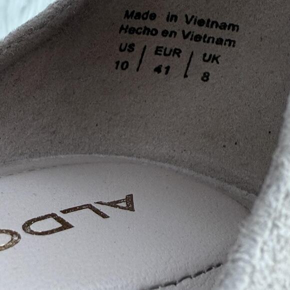 Aldo Shoes Womens Size 10 Block Heel Sandal Beige Suede Ankle Strap Dressy - Picture 13 of 13